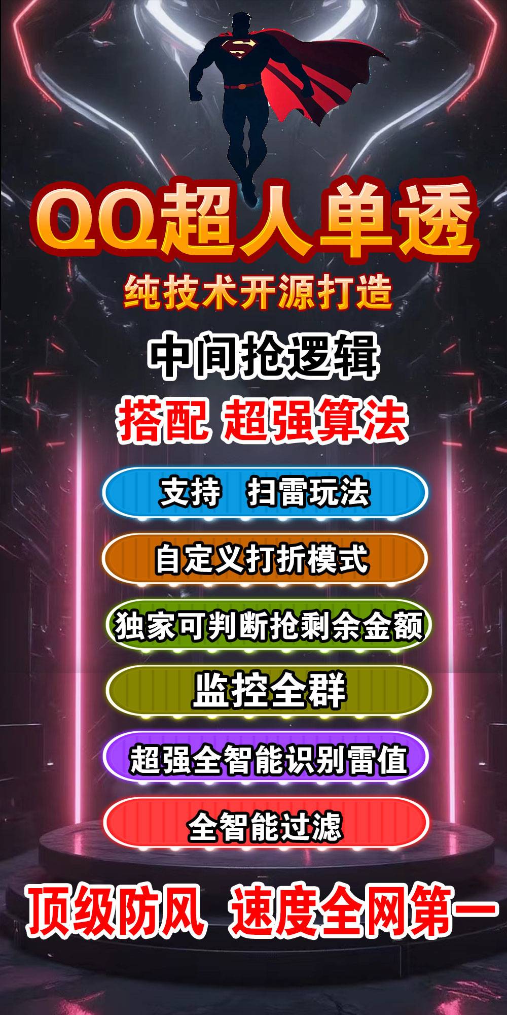 QQ电脑超人单号收尾软件,正版激活码授权 天卡  周卡   月卡高端速度快